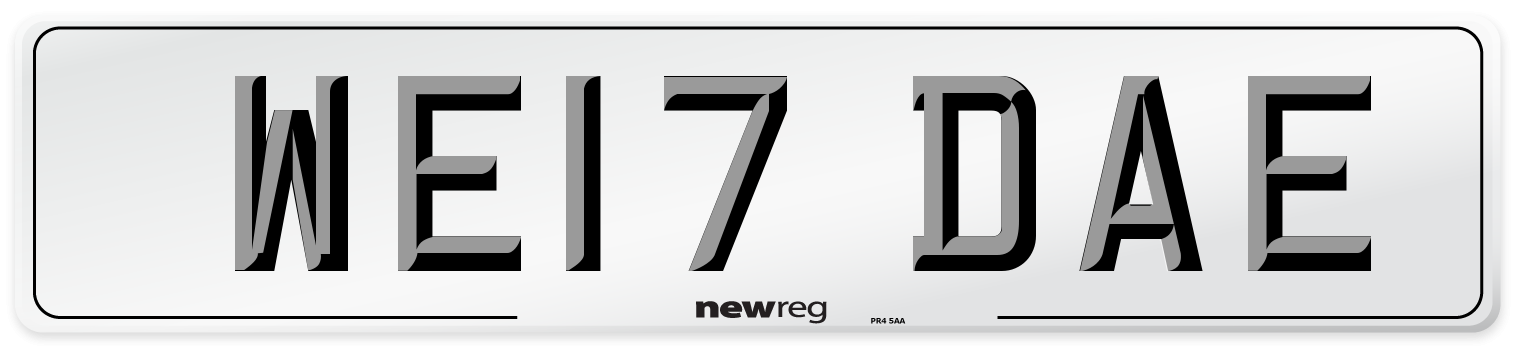 WE17 DAE Number Plate from New Reg